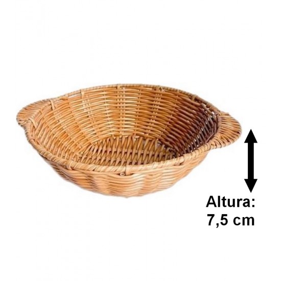 Cesto 27cm Rattan Sintético Com Alça Claro Mimo Style